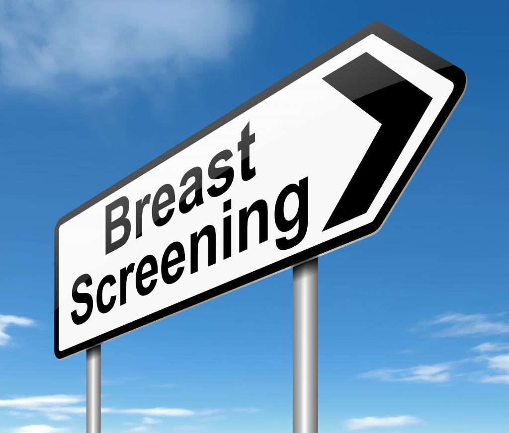 Breast Screening sign with n arrow